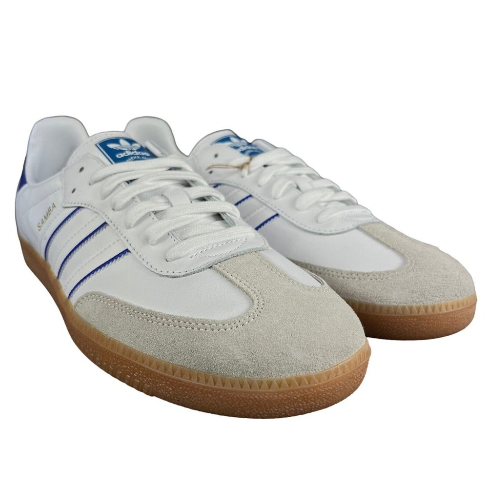 Adidas Samba Cloud White Lucid Blue Gum Shoes IG2339 Men's Sizes 8.5 - 13 - Picture 4 of 10